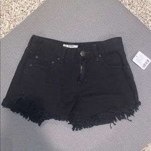 NEW Free People Black Denim Shorts
